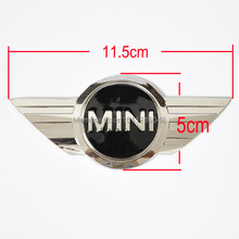 Para Mini Cooper Insignia Logo Delantero del capó capucha sticker metal Posterior Del Tronco Emblema Alas 11.5 cm 2024 - compra barato