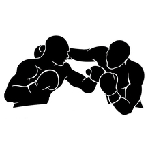 16.5CM*9.3CM Interesting Boxing Athlete Sparring Silhouette Vinyl Decal Car Sticker Black/Silver S9-0548 2024 - buy cheap