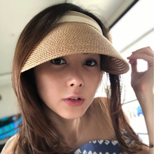 Korean Sun Visor Hat Women Summer Beach Sun Hat Empty Top Straw Hats For Women Anti-UV Chapeau 2024 - buy cheap