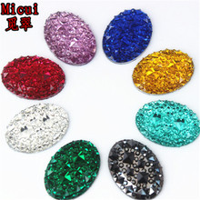 Micui 50PCS 13*18mm Oval Flatback Resin Rhinestones Crystal Stone Non Sewing Scrapbook for Crafts Dress Jewelry Decorate MC600 2024 - buy cheap