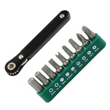 10 in 1 Mini Right Angle Offset Hand Ratchet Screwdriver Multifunctional Screwdriver Ratchet Driver Tool Set 2024 - buy cheap