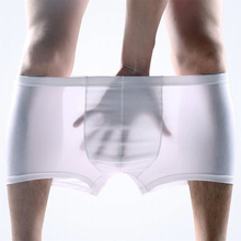 Cuecas masculinas transparentes, cueca boxer em formato de caixa 2024 - compre barato