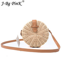 Summer New Women Straw Bag Bohemian Bali Rattan Beach Handbag Small Circle Lady Vintage Crossbody Handmade Kintted Shoulder Bags 2024 - buy cheap