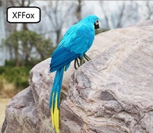 Asas pequenas da vida real grande papagaio mddel espuma & pena simulação azul & amarelo papagaio pássaro presente cerca de 45cm xf0194 2024 - compre barato