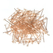 Xinyao 200 tamanhos com ponta redonda de metal, agulhas para medição de joias diy f117, cor ouro rosa 2024 - compre barato