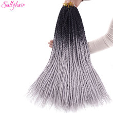 Sallyhair 20 Strands Senegal Twist Crochet Braiding Hair Extensions High Temperature Synthetic Crochet Ombre Braiding Hair 2024 - buy cheap