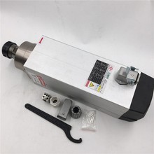 Motor spindle 380v, 6kw, 8hp, er32, refrigerado a ar, 4 unidades, rolamentos cerâmicos, alta precisão, para máquina de gravura cnc, roteador de carpintaria 2024 - compre barato