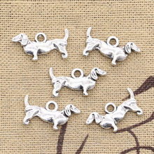 20pcs Charms Dog 10x18mm Antique Pendant fit,Vintage Tibetan Bronze Silver color,DIY Handmade Jewelry 2024 - buy cheap