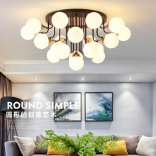 Postmodern LED Ceiling Lights Iron Glass Lights Living Room Ceiling lamps Nordic fixtures Bedroom lighting 2024 - buy cheap