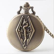 (1122) 12pcs/lot The Elder Scrolls Pocket Watch Dragon Chain Gift Necklace Skyrim Choice 2024 - buy cheap