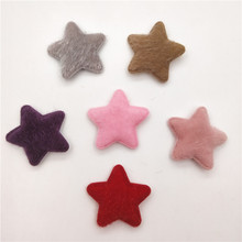 30pcs/lot 3.5cm furry Star Padded Appliques for Children Headwear Hair clip Accessories and Garment Accessories 2024 - buy cheap