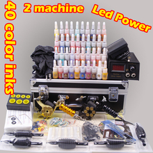 Kit completo da máquina de tatuagem para iniciantes tatuagem digital conjunto YLT-111 maquiagem permanente máquina 40 tintas cor 2024 - compre barato