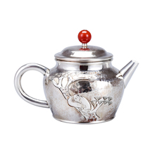Pure Silver Teapot Single Pot Household Kung Fu Tea Ceremony Pure Handmade Pot 999 Pure Silver 2024 - buy cheap