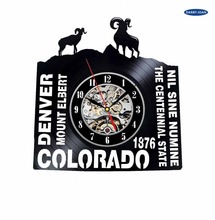 Колорадо Декор штатов США Город Виниловая пластинка Часы настенные украшения современный Винтаж подарок номер reloj 2024 - купить недорого