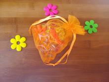 Bolsa de regalo de Organza naranja, embalaje de joyería, bolsas de exhibición, cordón para pulseras/Collar, Mini bolsa de hilo, 50 Uds., 10x15cm 2024 - compra barato