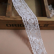 YACKALASI 15Yards/Lot Cotton Embroidery Lace Flower Scalloped Lace applique Sewing Garment Accessories free shipping 2.3cm 2024 - buy cheap