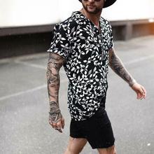 2019 Newest Style Men's Hawaiian Shirt Floral Summer Blouse Beach Casual Short Sleeve Slim Shirt Top Plus Size M-3XL 2024 - buy cheap