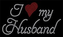 2pc/lot I l love my husband  hot fix rhinestone applique iron on applique patches iron on crystal transfers design for shirt 2024 - buy cheap