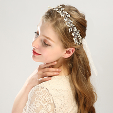 Fashion Crystal Pearl Hair Accessories Wedding Headdress Bridal Tiara Hairbands Silver Color Handmade Headband Crown Jewelry 2024 - buy cheap