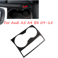 For Audi A5 A4 B8 2009-2015 Carbon Fiber Trim Cup Holder Decorative Frame Decal Cover Sticker Cover Car Styling Accessories 2024 - buy cheap