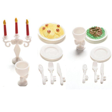 NK-Juego de accesorios para muñecas, juego de 13 unids/set para cena con velas para Barbies, candelabro para mesa, Mini vajilla de simulación para muñecas de cocina 2024 - compra barato