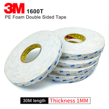 3M 1600T Double Sided Foam Tape white color,Waterproof Double-Sided Self Adhesive PE Foam Tape Size 15mm*30m 10rolls/lot 2024 - buy cheap