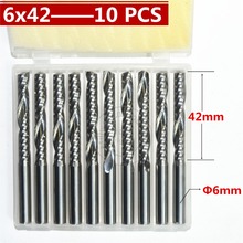 10PCS-6mm*42mm,Freeshipping,CNC wood tools,carbide End Mill,woodworking insert router bit,Tungsten milling cutterMDF,PVC,Acrylic 2024 - buy cheap