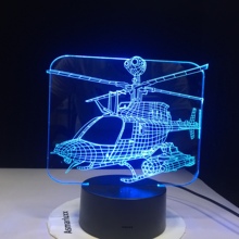 3D Led Home Decor 7 Color Change Helicopter Modelling Table Lamp Usb Aircraft Bedside Light Fixture Air Plane Night Light Gifts 2024 - compre barato
