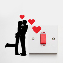 Креативные наклейки для влюбленных поцелуй сердце для компьютера ноутбука холодильника чашки переключатель домашний Декор Гостиная настенные наклейки виниловые обои 2024 - купить недорого