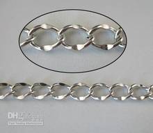 10 METERS MIXED WHITE GOLD PLATE DIAMOND SHAPED LINK METAL CHAIN 2024 - buy cheap