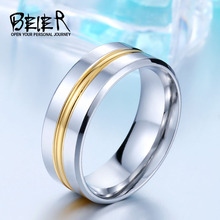 Мужское и женское кольцо Beier, модное Золотое кольцо из нержавеющей стали 316L, ювелирное изделие высокого качества, LLBR-R015R 2024 - купить недорого