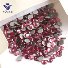 YANRUO-diamantes de imitación con parte trasera plana, cristal rosa de SS4-SS30, 2058HF, fijación por calor, accesorios para zapatos 2024 - compra barato