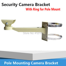 Universal Pole Mounting Bracket holder Arm Base for CCTV Security Camera Bracket support clamp With Ring For Pipe LamPost Mount 2024 - buy cheap