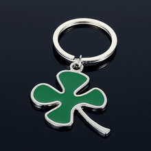 Stainless Green Leaf Keychain Fashion Creative Beautiful Four Leaf Clover Steel Lucky Key Chain Jewelry trinket bag car backpack 2024 - buy cheap