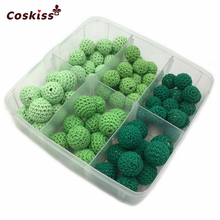 75pcs Green Series Crochet Beads Wooden Baby Bracelets And Necklace Teething Nursing Toys Accories Kit 2024 - buy cheap