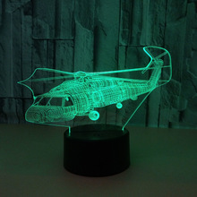 Helicopter 3d Lamp Multi Color Remote Control Touch Led  Moderne Desk Lamp Creative Gift Aircraft 3d Small Table Lamps 2024 - buy cheap