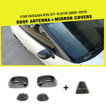 Carbon Fiber Car Rearview Mirror Cap Covers Trim Roof Antenna Exterior for Nissan GT-R GTR R35 2009 - 2015 2024 - buy cheap