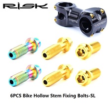 RISK-tornillos de fijación de vástago SL de titanio para bicicleta de montaña, piezas de fijación de manillar TC4 SL, 6 M5 x 18 mm 2024 - compra barato