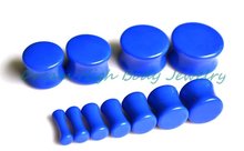 Wholesale Blue Color Double Flare Ear Plug Saddle Flesh Tunnel Taper Stretching UV Acrylic 3-20mm Ear Piercing Jewelry Expander 2024 - buy cheap