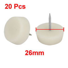 Uxcell Hot Sale Furniture Legs Feet 26mm Dia Plastic Nail-on Slider Tack Glides Protector 20pcs Leveling Foot Furniture Glide 2024 - buy cheap