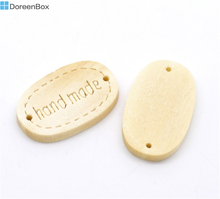 Doreen Box Lovely 100PCs "hand made" Oval Wood Jewelry Connectors 19x12mm(3/4"x1/2") (B18501) 2024 - buy cheap