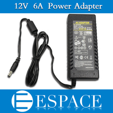 New 12 V 6A 72 W fonte de Alimentação AC 100-240 V para DC adaptador Para 3528 5050 Faixa de LED com EUA/UE ficha livre grátis 2024 - compre barato