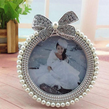 3inch Pearl Resin Photo Frame Diamond Pearl Decoration Girl Picture Holder Baby Shower Birthday Gift Home Room Ornament ZA3701 2024 - buy cheap