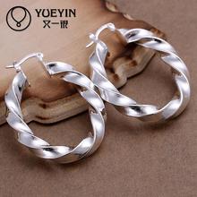 New fashion New Design silver plated jewelry Women's Hoop earrings Fashion brincos Earhook Trendy Wholesale Twisted 2024 - buy cheap