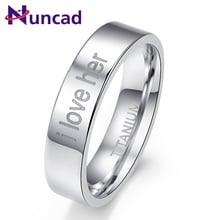 Nuncad 6MM Wide Polished "I Love Her" Titanium Steel Couple Ring Best Jewelry Gift Classic Stainless Steel Lover Rings Woman Men 2024 - buy cheap