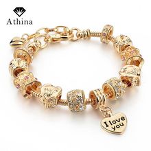 Hot Sale New Fashion Jewelry Famous Brand  DIY Women Bracelet Heart  Bracelet Gold Brazaletes Pulseras Mujer 2024 - buy cheap