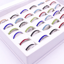 Женское Винтажное кольцо с одним кристаллом, разноцветное посеребренное кольцо в стиле ретро, 20 штук 2024 - купить недорого