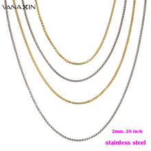 VANAXIN-Cadena de acero inoxidable para hombre, cadena de alta calidad, Color dorado/plateado, caja de latón/cuerda/Francos, regalo 2024 - compra barato