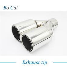 1PCS 304 Stainless Steel Tail Pipe 1To2 Dual Exhaust Muffler Universal Quad Tip 2024 - buy cheap