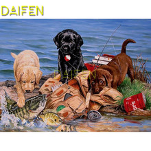5D DIY Diamond painting Full Round Diamond embroidery Cross stitch Full Square Diamond mosaic dogs fish lake book 2024 - buy cheap